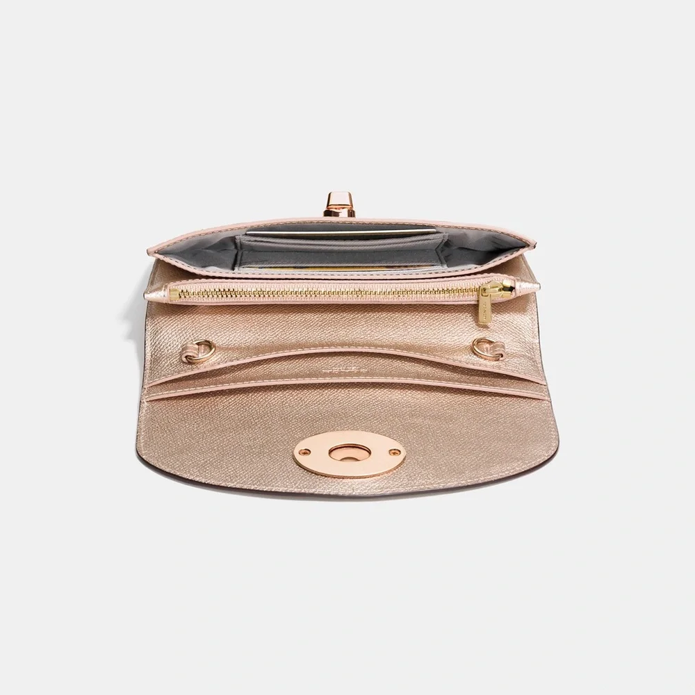 Coach Metallic Leather Chain Wallet - Picture 7 of 9